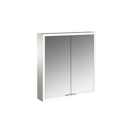 Emco Prime Зеркальный шкаф 60см., с подсветкой LED Facelift навесная модель, 2-дверки, IP 20 задняя панель  цвет белый