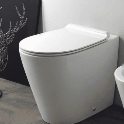 Simas Gambassi Унитаз приставной безободковый 56.5х37,5 см, цвет: белый