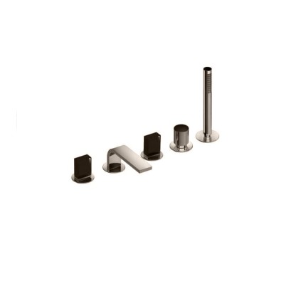 Fantini Venezia In Смеситель для ванны, набортный, 5 отв., излив: 160 мм, цвет: Nickel PVD