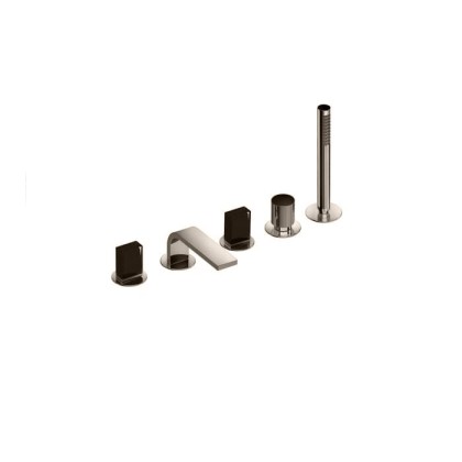 Fantini Venezia In Смеситель для ванны, набортный, 5 отв., излив: 160 мм, цвет: Nickel PVD