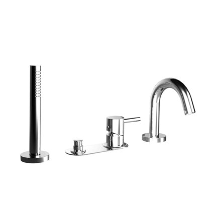 Bongio ON Смеситель на борт ванны, с ручным душем, цвет: хром