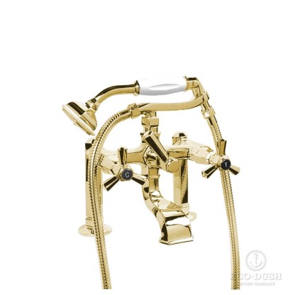 Stella Eccelsa Смеситель на борт ванны на 2 отверстия 3274RG306FB с ручным душем, цвет: золото