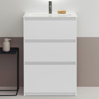 Burgbad Lin20 Комплект мебели 620х365хx902см., напольный, 3 ящика, с 1 отв., раковина белая с сифоном, цвет: белый матовый