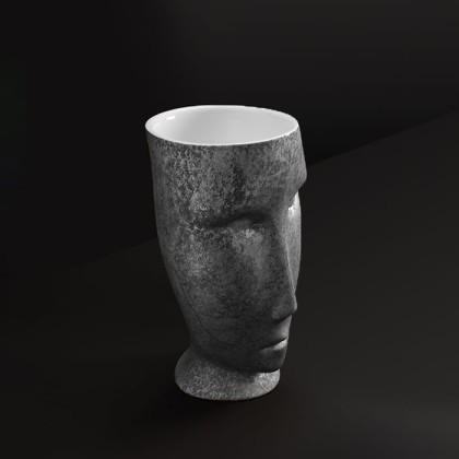 Kerasan Artwork Раковина 45x51x94.5 см, без отв., свободностоящая "MOLOCO", слив в стену, цвет: белый/античная платина