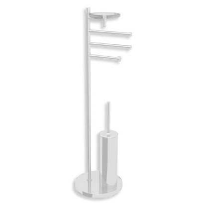 Bertocci Cinquecento Напольная стойка с ершиком и бумагодержателем, п/держателем и мыльницей, цвет: белый матовый