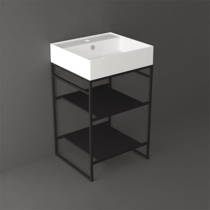 Simas Agile Структура металлическая 51x46xh72см, напольная, для раковины с 1 отв., AG51, с 2 полками, цвет: черный матовый