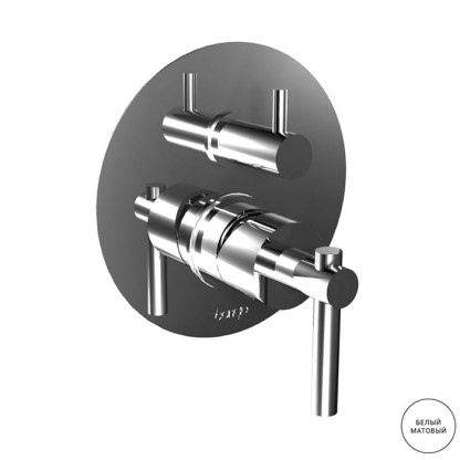 Bongio T Lever Смеситель для душа, встраиваемый, с переключателем на 2 положения, внешняя часть, цвет: белый матовый