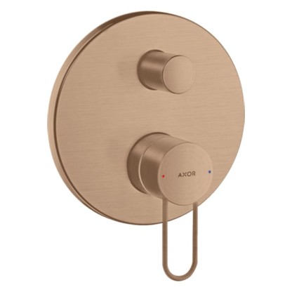 Axor Uno Смеситель для ванны, встраиваемый, с переключателем на 2 потока, со встроенной защитной комбинацией, цвет: шлифованное красное золото