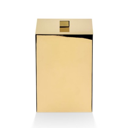 Decor Walther DW 75 Корзина для бумаги 17x17x26см, с крышкой, напольная, цвет: золото