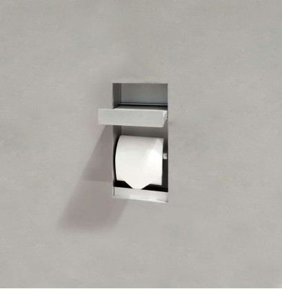 Antonio Lupi Sesamo Держатель для туалетной бумаги, встраиваемый в стену, 25х10.4х19.8 см, из нержавеющей стали AISI 304, отделка алюминий