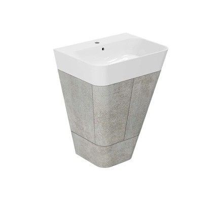 Azzurra Build Тумба напольная 59х47х85см, с 1 ящиком, с раковиной, цвет: Cement