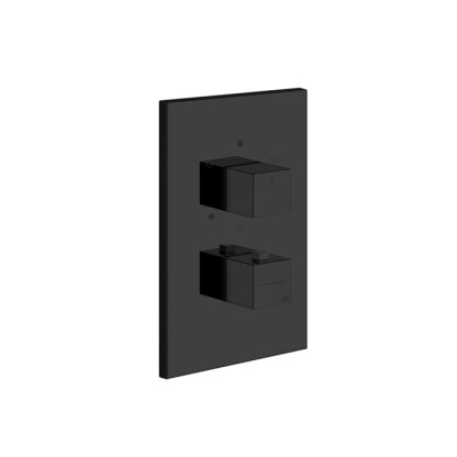 Gessi Rettangolo Смеситель для душа, встраиваемый, термостатический, подключение на 3/4”, с переключателем на 3 выхода, внешняя часть, цвет: Black XL