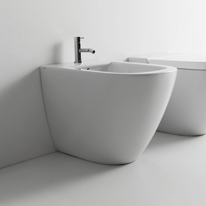 Globo Stockholm Биде напольное пристенное 51х37х42см, с 1 отв. под смеситель, с креплением, цвет: белый