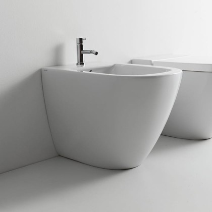 Globo Stockholm Биде напольное пристенное 51х37х42см, с 1 отв. под смеситель, с креплением, цвет: белый