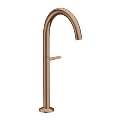 Axor One Смеситель для раковины Sel 260, на 1 отв., высокий, с донным клапаном Push-Open, цвет: шлифованное красное золото