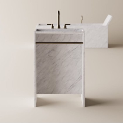 Agape Face A Face Раковина 60х50х90см., отдельностоящая, с сифоном, полотенцедержателем, цвет: Bianco Carrara