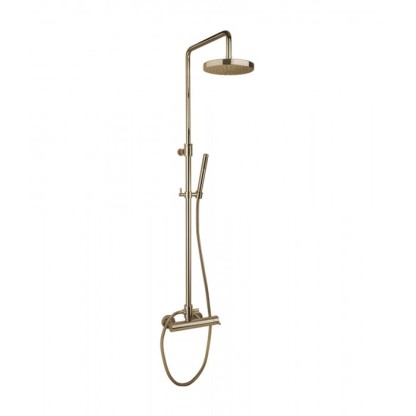 Bongio Project Душевая стойка со смесителем для душа, душевой головкой и душевым комплектом, цвет: бронза матовая