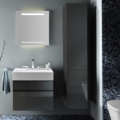 Burgbad Yumo Шкаф подвесной 35x32x176 см, цвет: серый