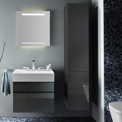 Burgbad Yumo Шкаф подвесной 35x32x176 см, цвет: серый