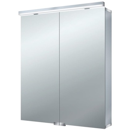 EMCO Flat Зеркальный шкаф 600 мм.,2 двери, 2 полки, розетка (без  подсветки)
