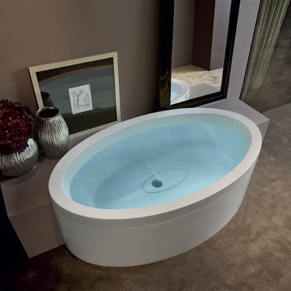 Gruppo Treesse EOS 190 Ванна 190x110xh66 см., без гидромассажа, со сливной колонкой и 2 панелями для свободного размещения, цвет: белый