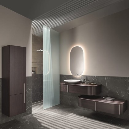 Burgbad Lavo 2.0 Комплект мебели 121х49х25см, с зеркалом LED подсветка по периметру, и подвесным пеналом, цвет: Eiche Dekor Mokka