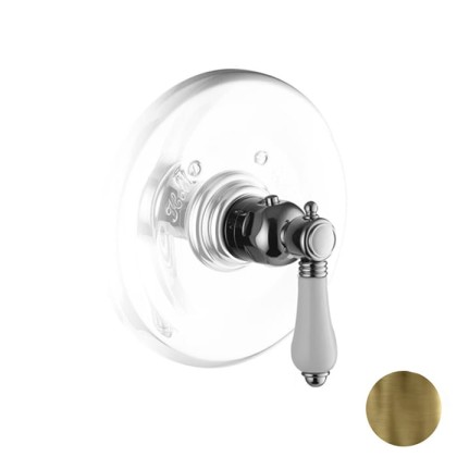 Nicolazzi Petit M. Blanc Смеситель для душа, термостатический, внешняя часть, 3/4" Без запорного вентиля, с ручкой белая, цвет: бронза