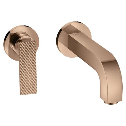 Axor Citterio Смеситель для раковины, встраиваемый, излив: 22см, с текстурой, цвет: полированное красное золото