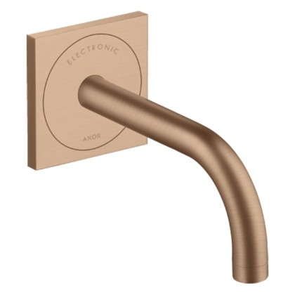 Axor Uno? Смеситель для раковины, встраиваемый, электронный, излив: 16.5см., цвет: шлифованное красное золото
