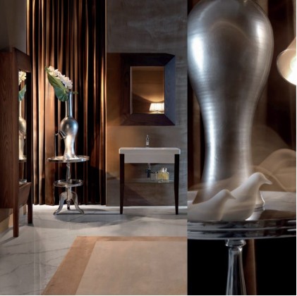 Kerasan Bentley Консоль с раковиной 80х50см, напольная, с 1 отв. под смеситель, без перелива, цвет: темный ясень