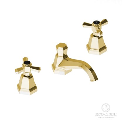 Stella Eccelsa Смеситель для раковины на 3 отверстия 3224, с донным клапаном, цвет: золото