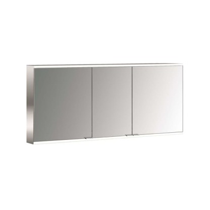 Emco Prime Зеркальный шкаф 140см., с подсветкой LED 2 Facelift навесная модель, 3-дверки, IP 20 задняя панель  цвет белый