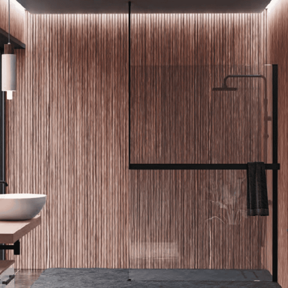 Novellini Kuadra H Душевое ограждение 160х205cм., с свободным входом, Dx, с потолочн кронштейн, с полотенцедер, стекло прозрачное, цвет: черный матовый