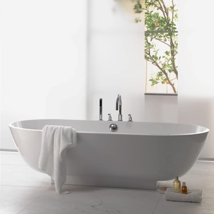 Burgbad Crono Ванна отдельностоящая 190x90x57.5 см, овальная, цвет: белый