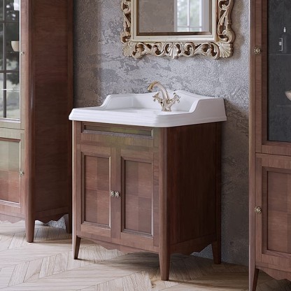 TW Veronica Nuovo комплект мебели с  2-мя дверцами, с доводчиками Blum, ручки: бронза, 73см, напольный, Цвет: noce