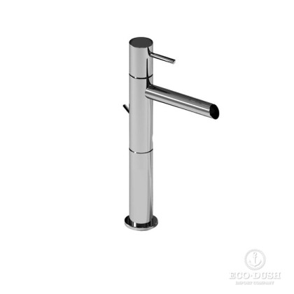 Stella Lucilla Смеситель для раковины на 1 отверстие (высокий) 3224HP120, длина излива 125мм, с донным клапаном, цвет: хром