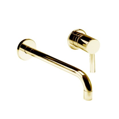 Bongio ON Смеситель для раковины, встраиваемый, излив 22см, (без внутр части 09761) цвет: матовое французское золото