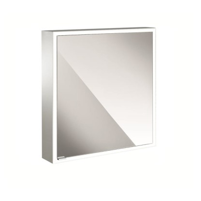 EMCO Prime Зеркальный шкаф 60x70см., с подсветкой, навесной, 1 дверь, R, 2 полки, розетка, цвет: белый