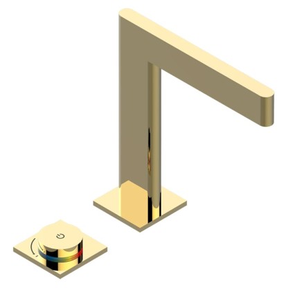 THG ICON-X TITANE Смеситель для раковины, 2 отв., электронный, с донным клапаном, цвет: полированное золото