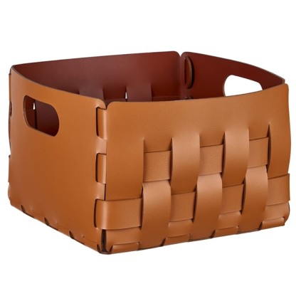 ADJ Корзинка Bottega, 25x25xH20 см., цвет: коньяк/бордо