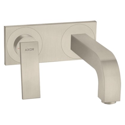Axor Citterio Смеситель для раковины 220, встраиваемый, излив: 22см., с панелью, цвет: шлифованный никель