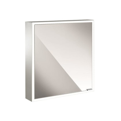 EMCO Prime Зеркальный шкаф 60x70см., с подсветкой, навесной, 1 дверь, L, 2 полки, розетка, цвет: белый