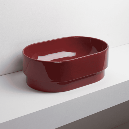 Simas Po-mo Раковина 56x37xh19см., полувстраеваемая сверху без отв., без перелива, цвет: RUBINO