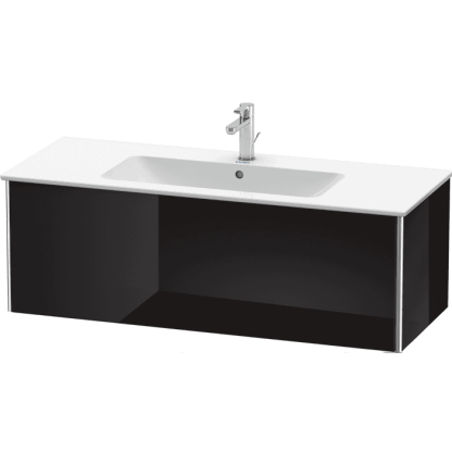 Duravit XSquare Тумба подвесная, 121х47.8х40см, с раковиной, с 1 выдв ящик, цвет: черный глянцевый
