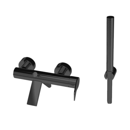 Bongio GIO2 Смеситель настенный для душа, 2 отв., с ручной лейкой, цвет: черный матовый