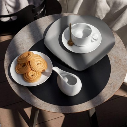 DJ Круглый плейсмат, D35 см., цвет: черный/серый