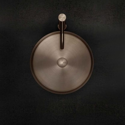 Gessi 316 Раковина 40 см, без отв., для установки на столешницу, без перелива, нержавеющая сталь, цвет: Copper brushed pvd