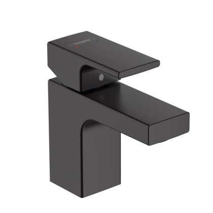 Hansgrohe Vernis Shap Смеситель для раковины, излив 70 мм, с донным клапаном, цвет: матовый черный