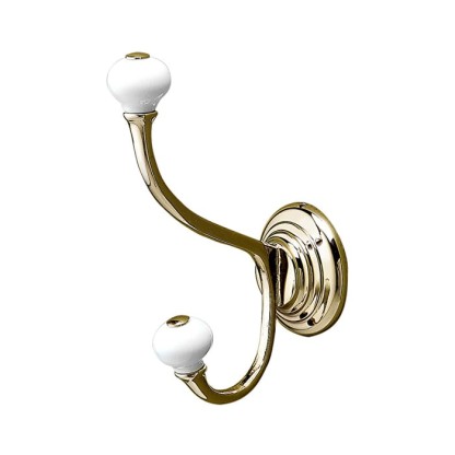 Devon&Devon Chelsea Крючок подвесной, двойной, цвет: золото/белый