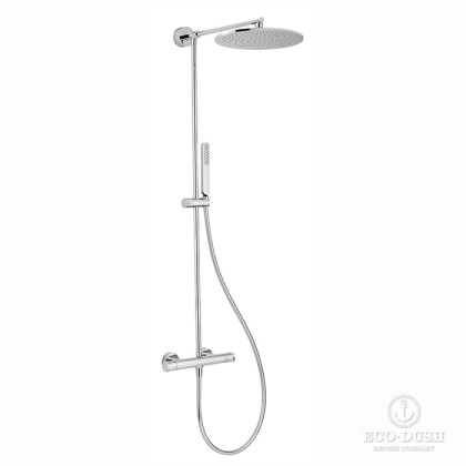 Cisal LineaViva Душевая стойка, с термостатическим смесителем, верхним душем ?30см., держателем, ручным душем и шлангом 150см., цвет: хром